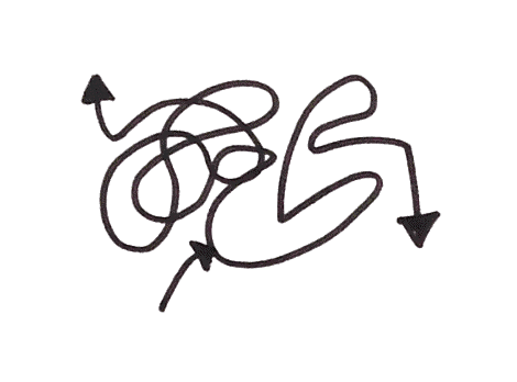 Tekening chaotische lijnen