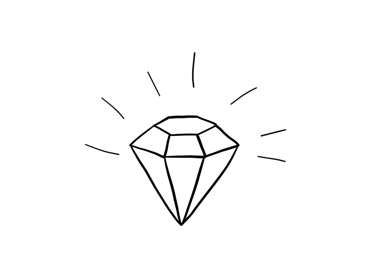 Tekening van diamant