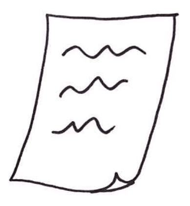 Tekening papier met tekst
