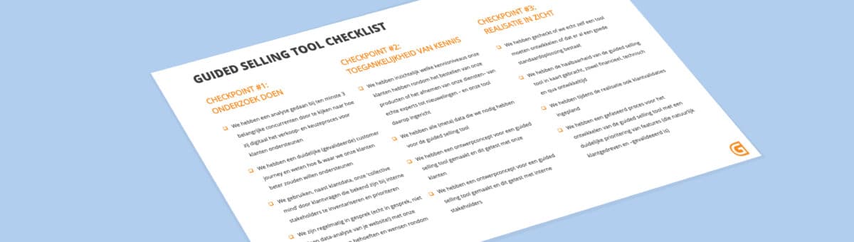 Guided selling tool checklist