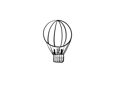 Tekening van luchtballon