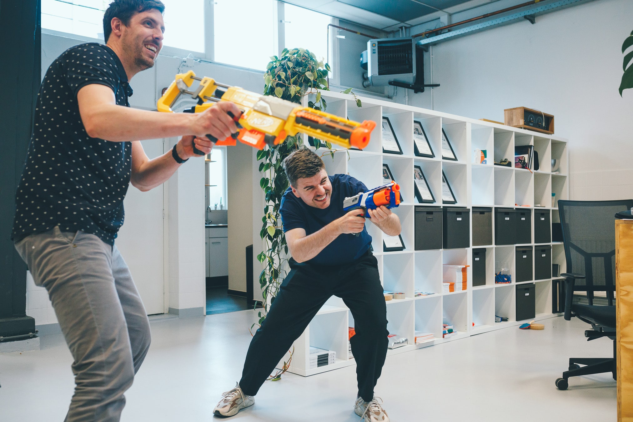 Gridd'ers houden een nerf gun gevecht