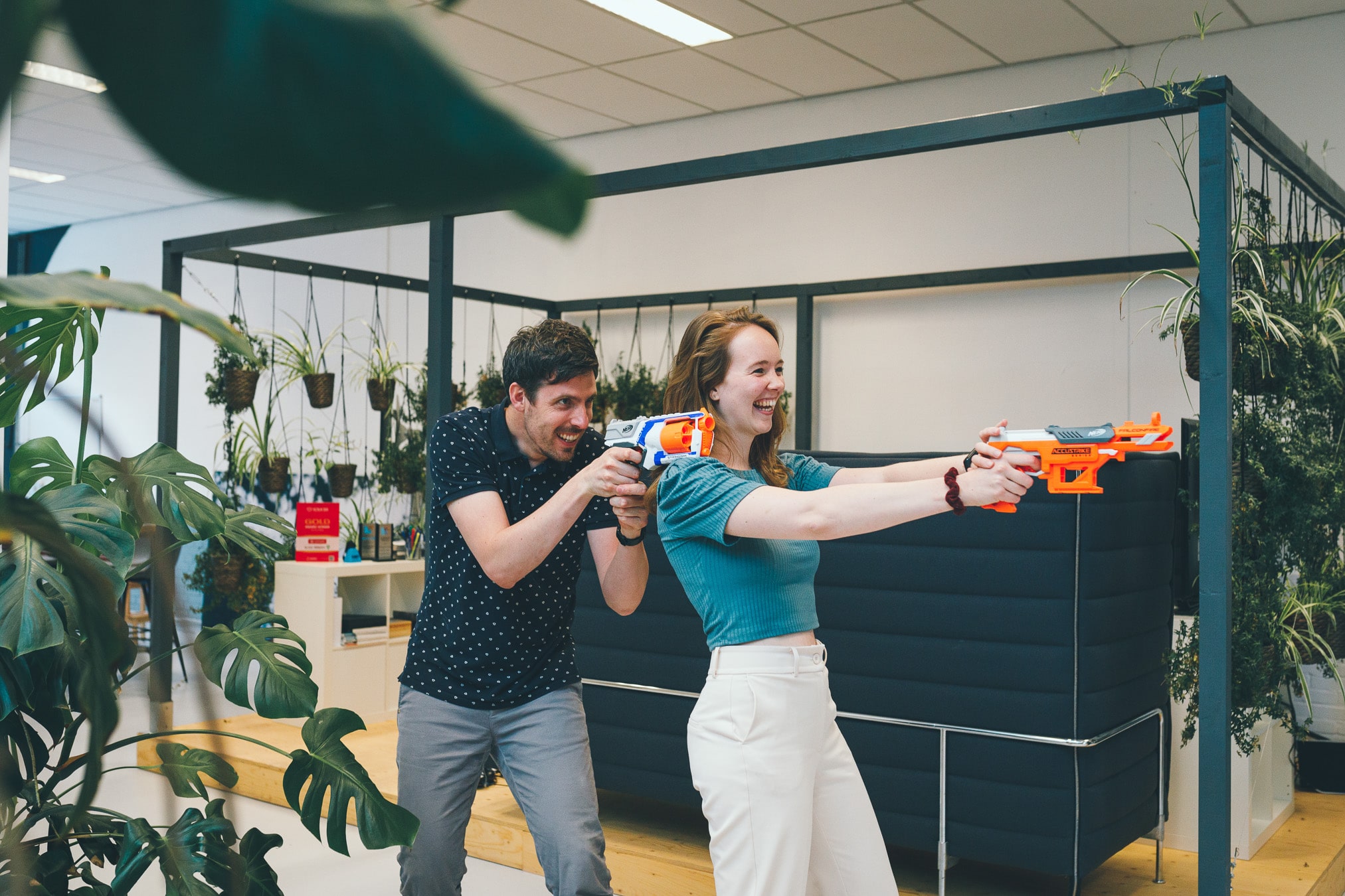 Gridd'ers houden een nerf gun gevecht