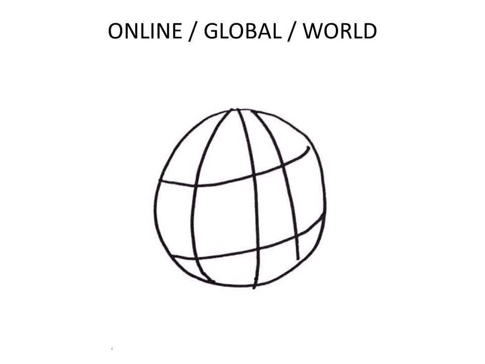 Tekening wereldbol netwerk