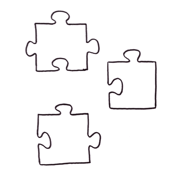 Tekening puzzelstukjes