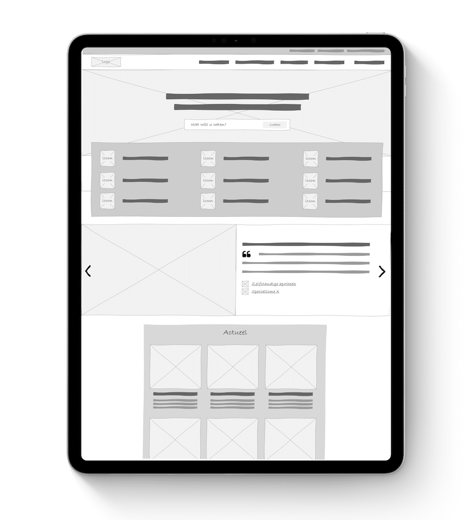 Wireframes tablet Brocacef