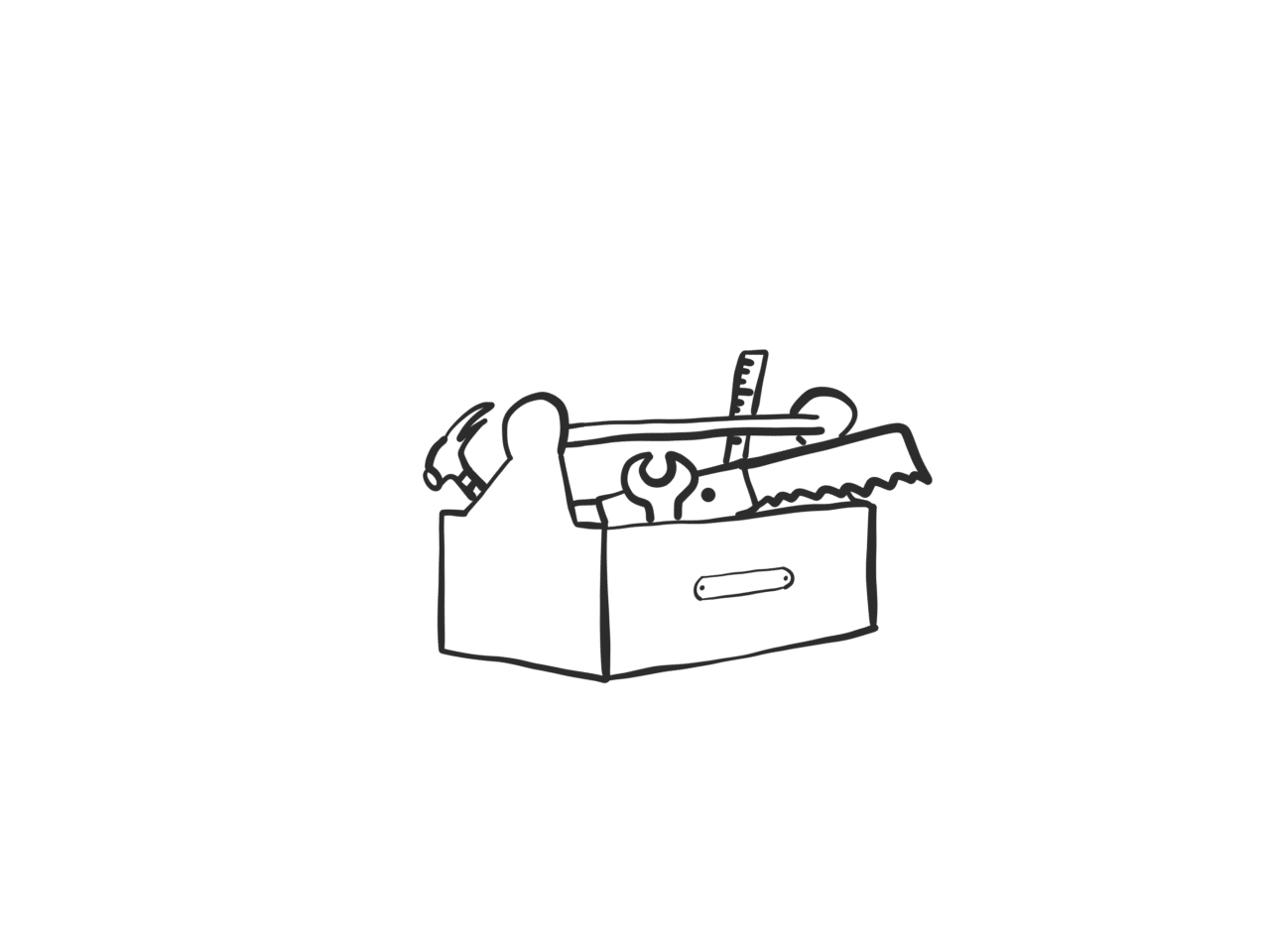 Tekening gereedschapskisten