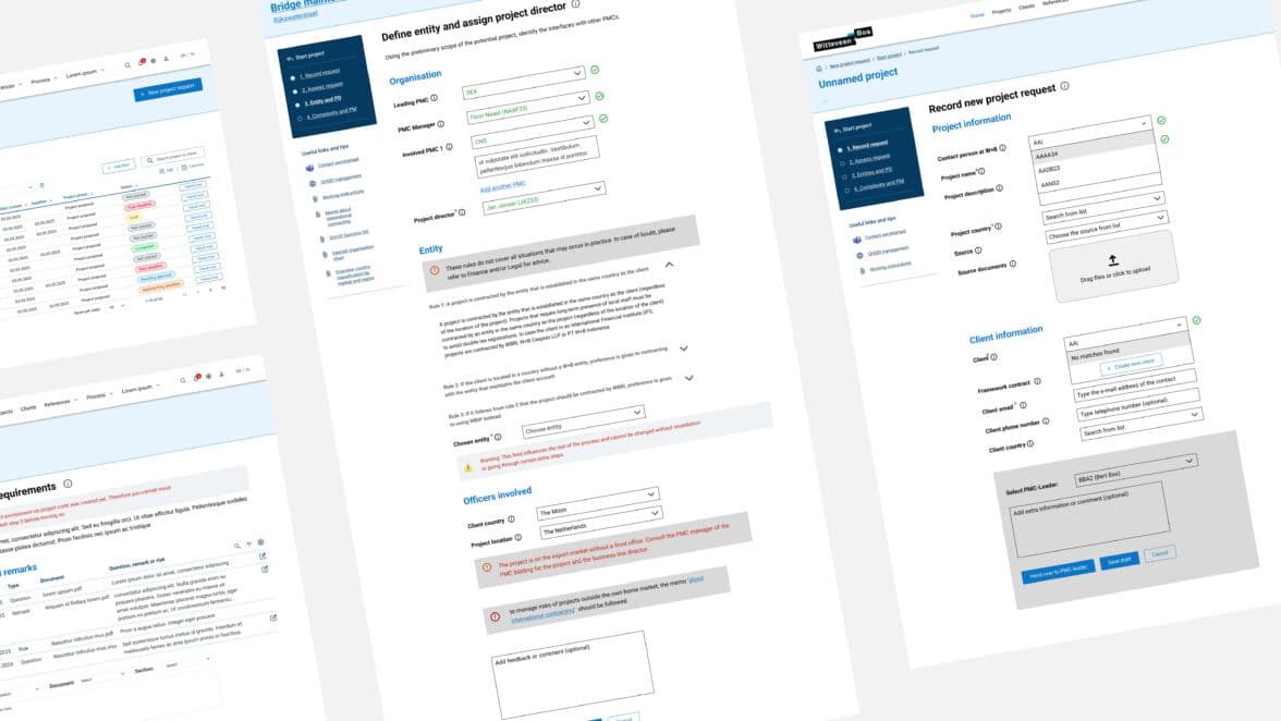mock-up projecten dashboard