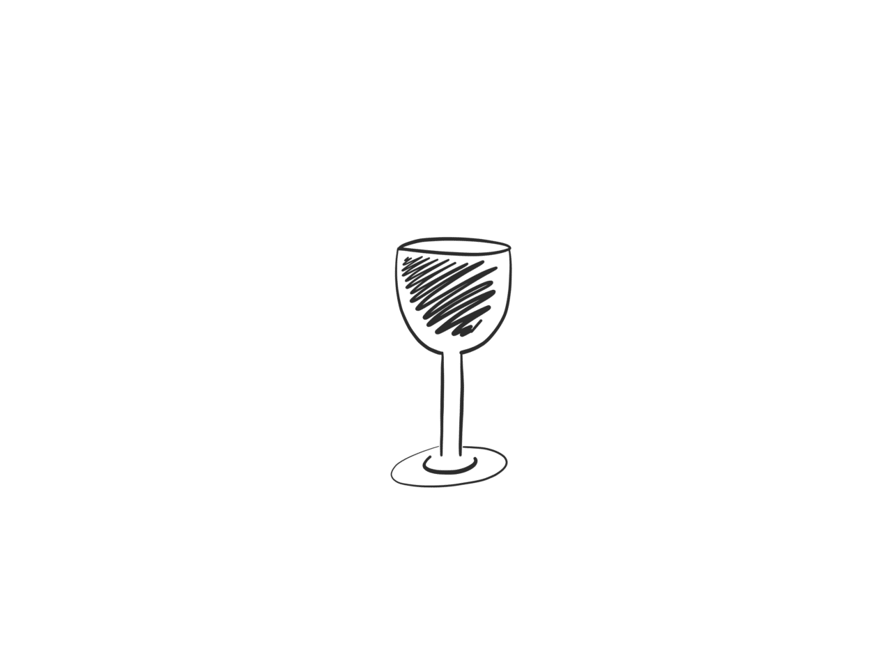 Tekening wijnglas