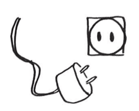 Tekening stopcontact en stekker